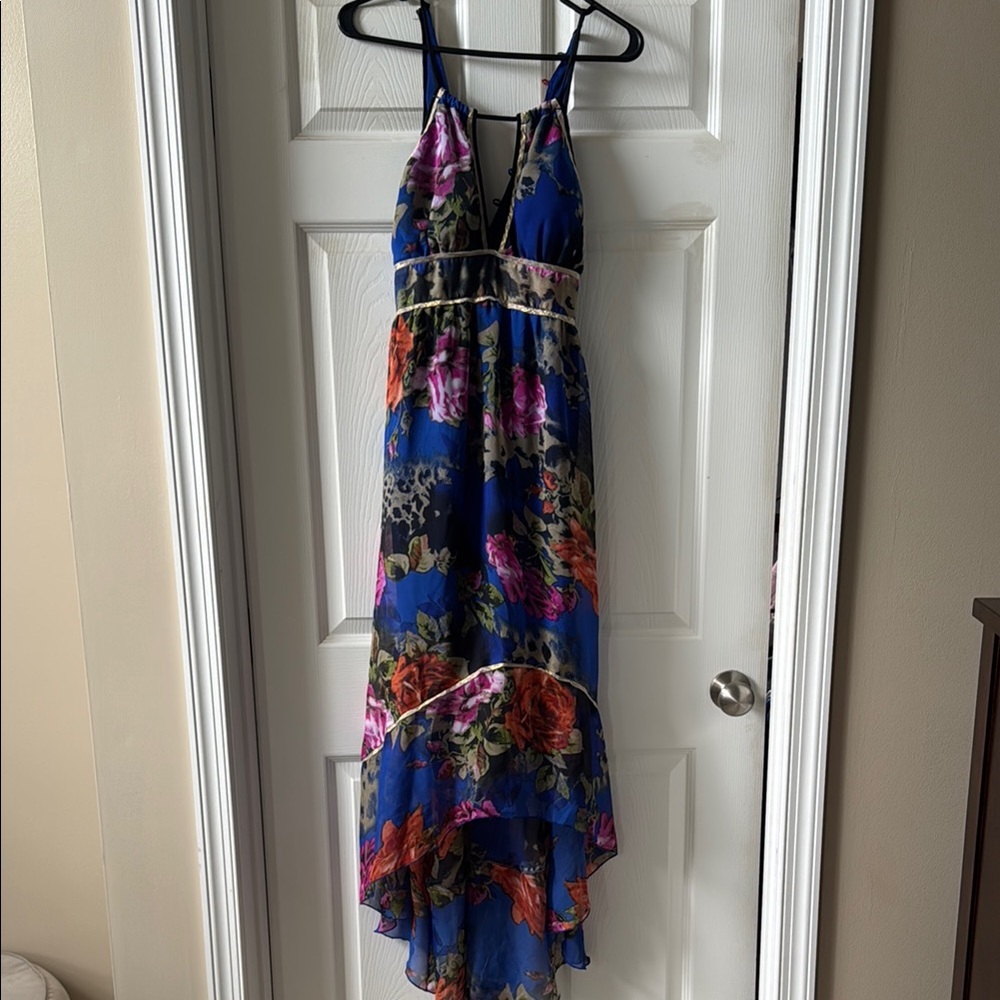XOXO Blue Floral High Low Dress